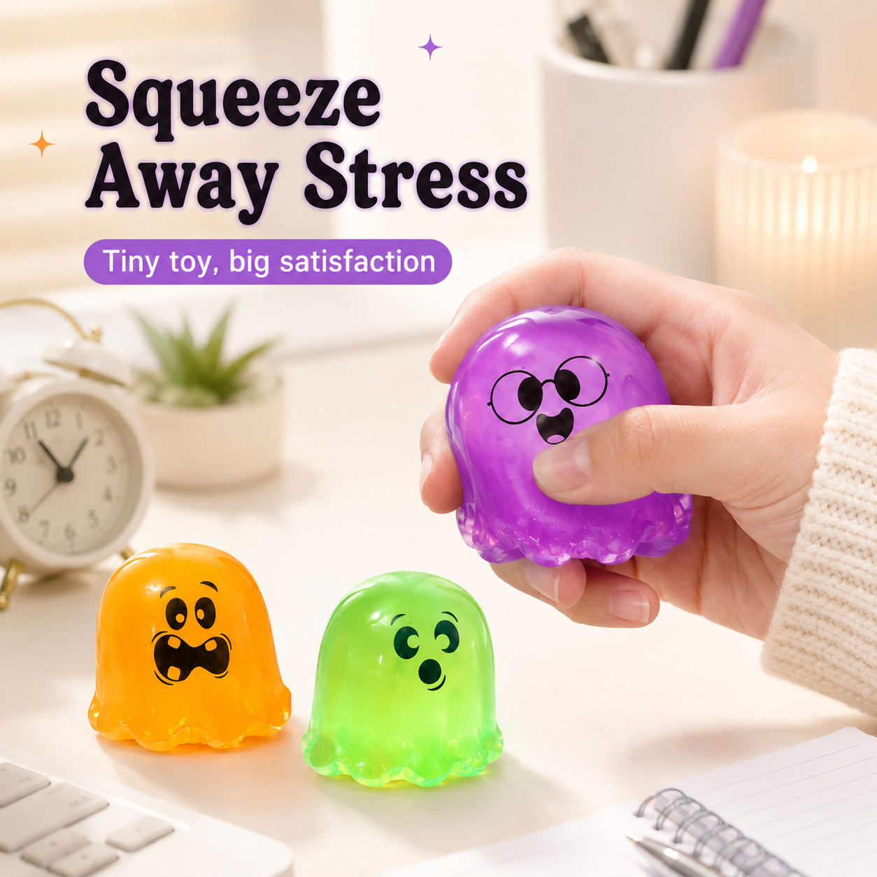 👻 Spooky Slime Ghost Squishy™ – Soft, Satisfying Halloween Fidget Toy 🎃