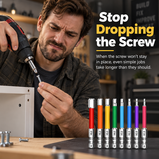 🧲Magnetic Hex Bit Set — 8 Sizes, Color-Coded, S2 Steel, 65mm