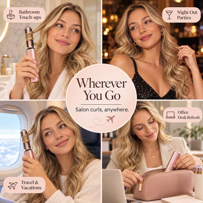 👜🔥Cordless Ceramic Hair Curler – Fits in Any Bag