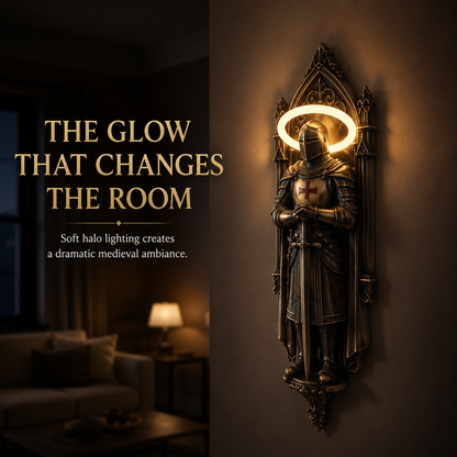 ⚔Medieval Knight Wall Lamp | Gothic Wall Art with Halo Glow