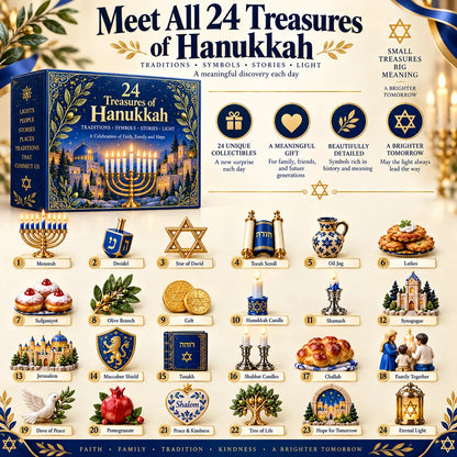 🕎 24 Treasures of Hanukkah | 24 Unique Symbols, Keepsakes & Daily Surprises Inspired by Light, Faith & Tradition ✨