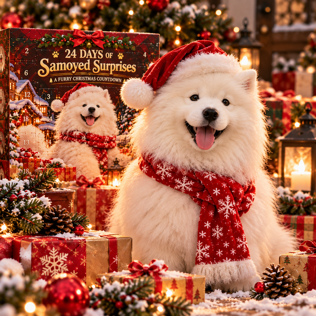 🐶 Samoyed Christmas Countdown Collection – 24 Festive Surprises