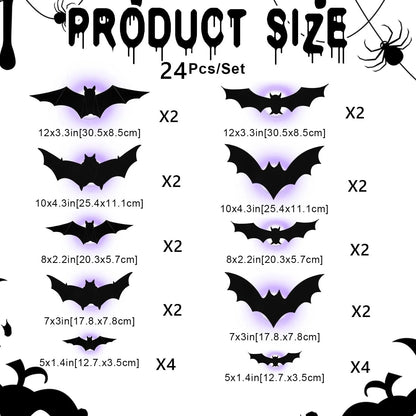 🦇3D LED Halloween Bat Lights – Purple & Orange Glow Wall Decor