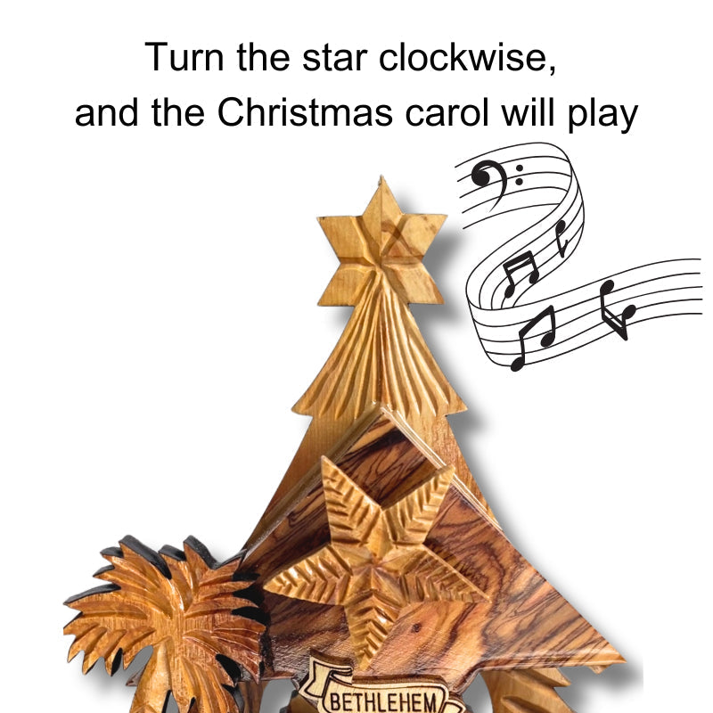 ✝️ Holy Land Nativity Scene with Music Box – Traditional Christmas Keepsake Decoration
