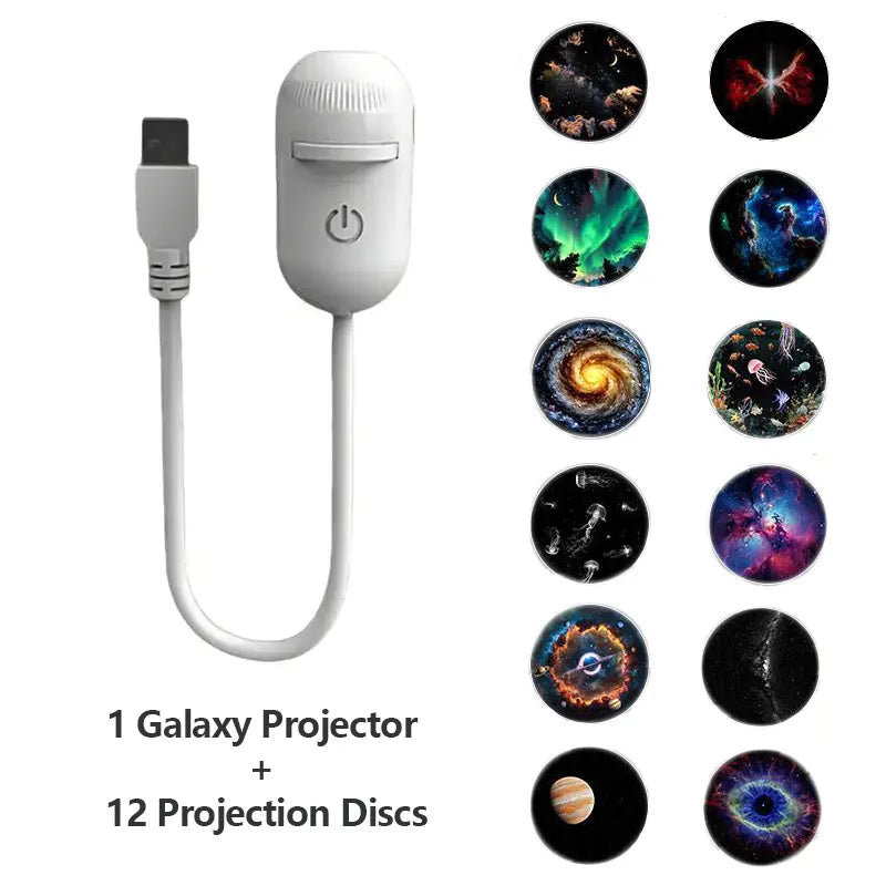🌌2-in-1 Projector & Warm Night Light – USB Starry Sky Lamp
