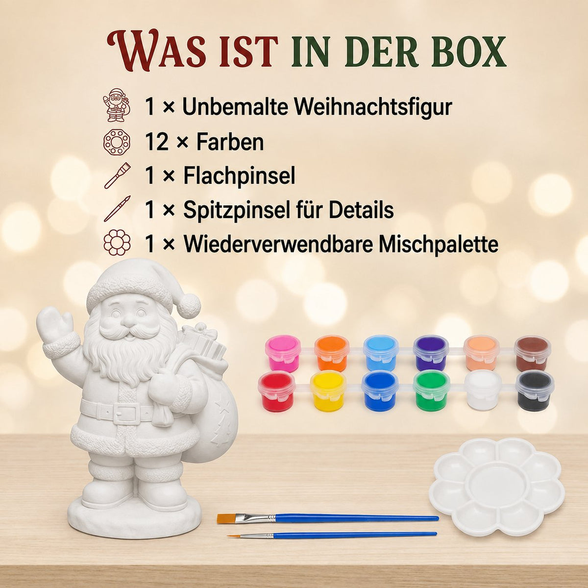 🎨 Anfängerfreundliches DIY-Weihnachtsfiguren-Malset | Gestalte deine eigene festliche Weihnachtsdekoration 🎄💕