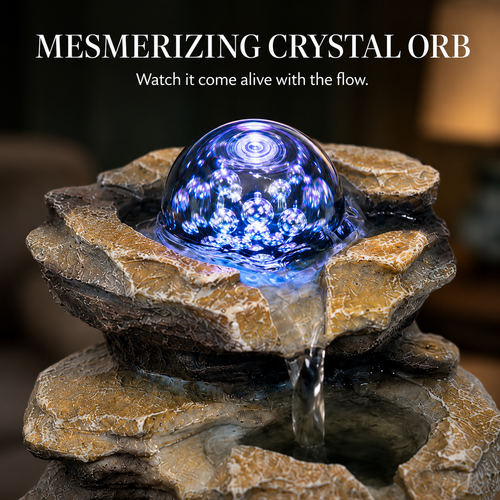 💧Tabletop Water Fountain-Flowing Water & Mesmerizing Ambience in Your Space
