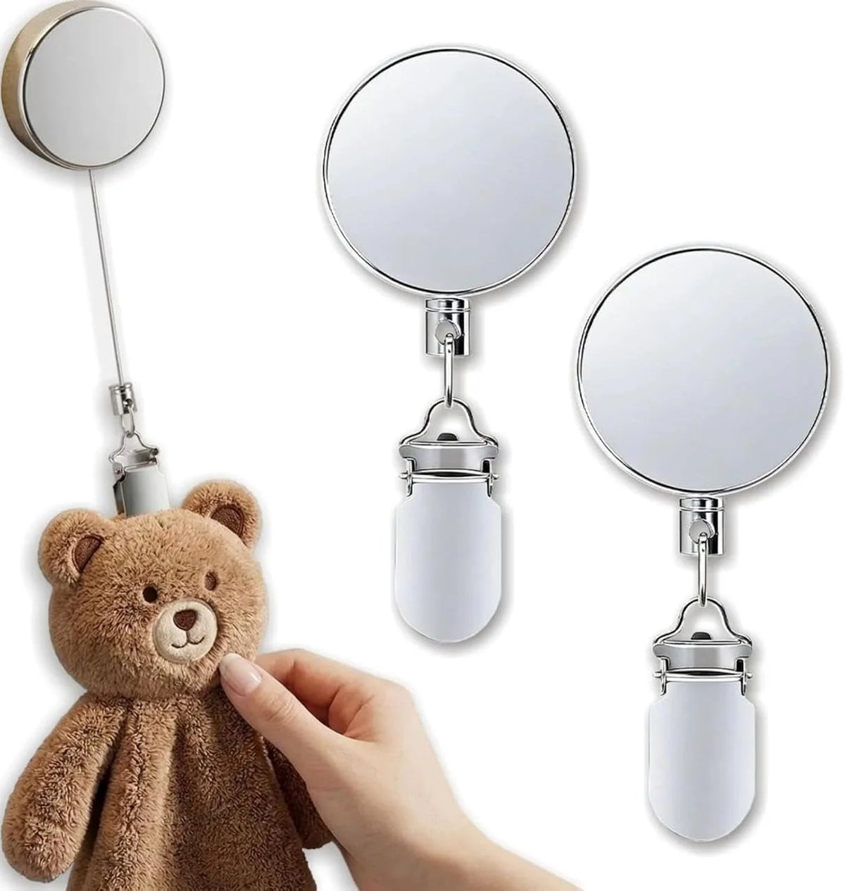 No-Drill Retractable Towel Holder Clips — Self-Adhesive, Space-Saving
