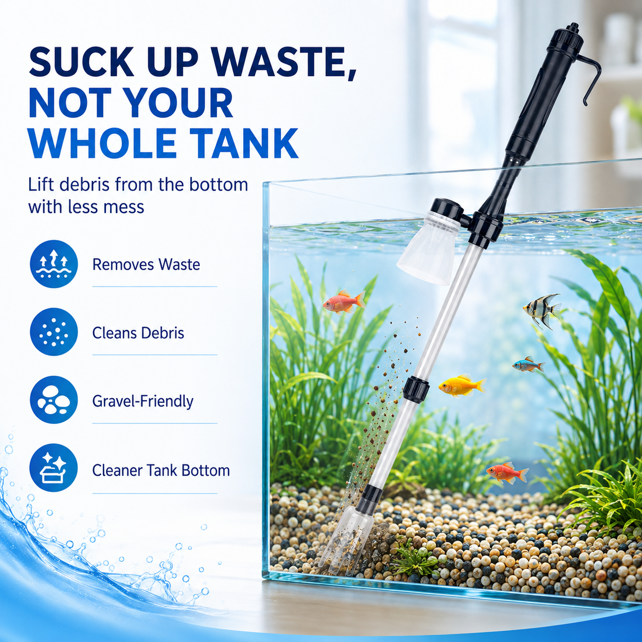 🐠Electric Aquarium Gravel Cleaner-Keep Your Tank Clean With Less Effort