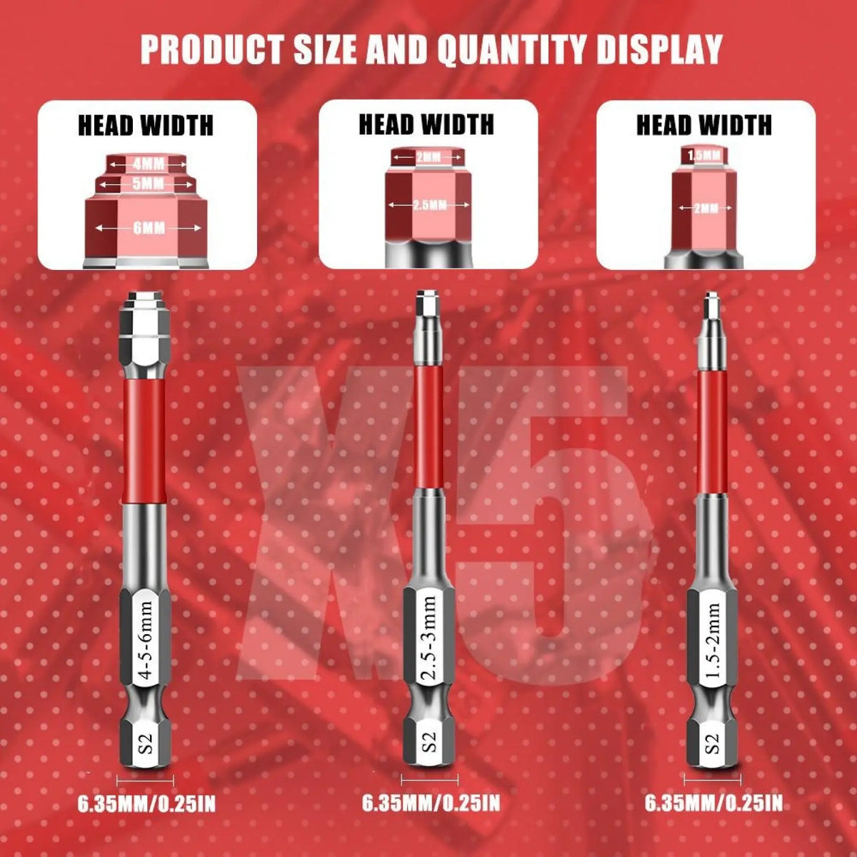 6-Piece Magnetic Hex Driver Bit Set