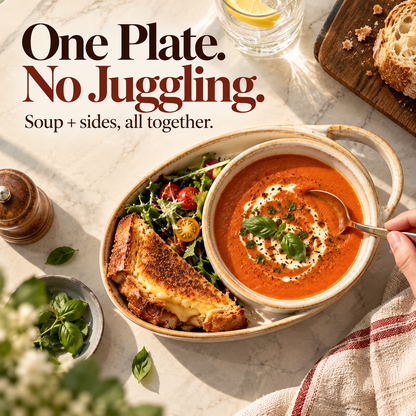 ✨ 2-in-1 Soup & Side Bowl – Cozy Meal Serving Set with Handle🥣