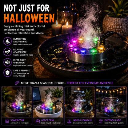 🌫️ Ultrasonic Mist Maker Fogger-🎃Turn Water Into Spooky Glowing Fog