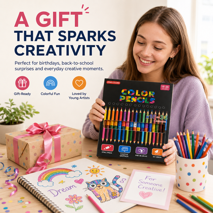 🎨 36-Color Double-Ended Colored Pencils Set with Sharpeners