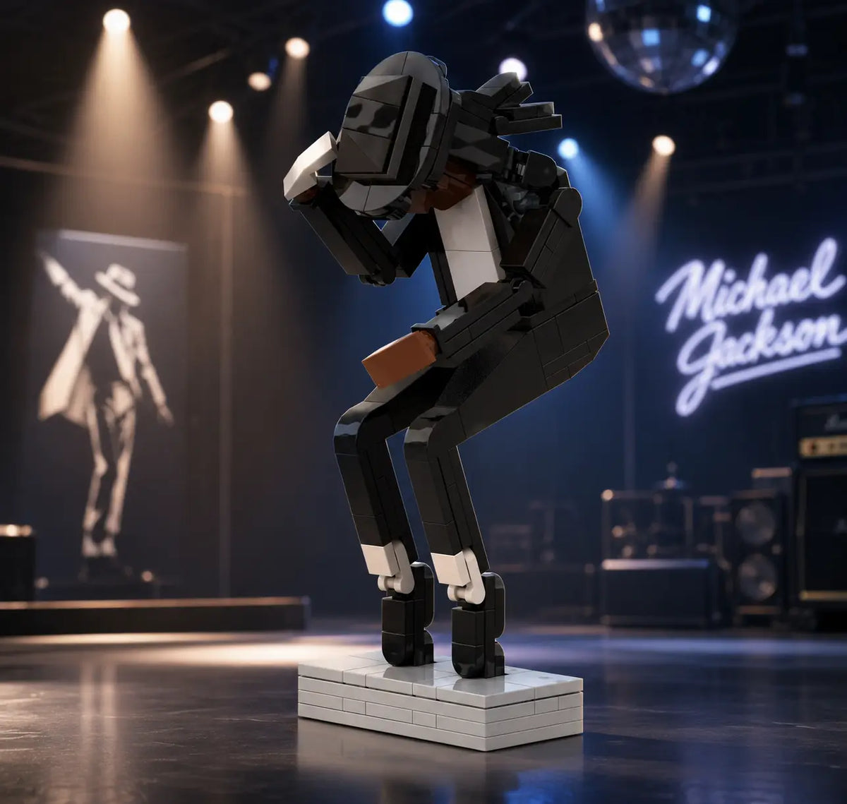 🕺 Tribute Building Block Figure – Classic Dance Pose Collectible for Music Fans 🎤