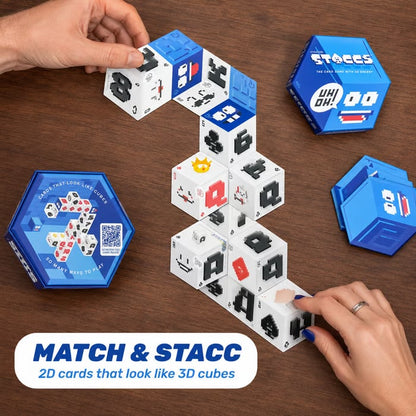 ⚡ 3D Energy Edition Card Game | Fast-Paced Stacking Strategy Party Game for Family & Adults Ages 8+