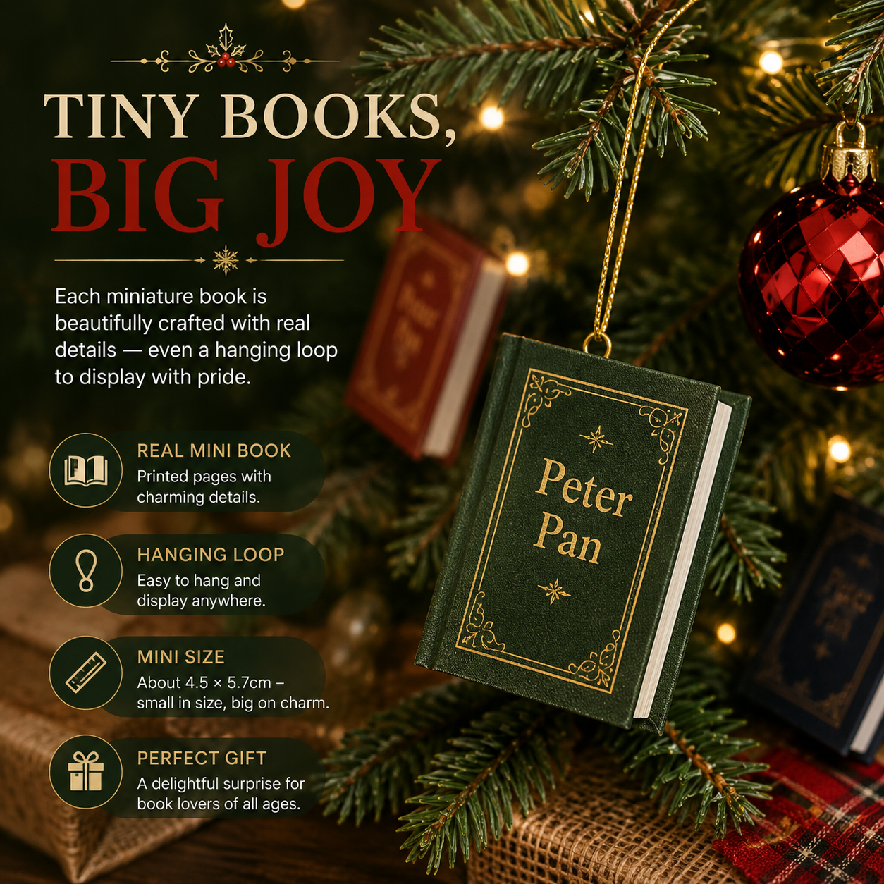 📚25-Day Book Advent Calendar | Miniature Book Ornaments for Book Lovers
