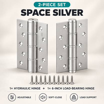 2-Piece Hydraulic Self-Closing Door Hinge Set – Adjustable Soft Close & 90° Hold-Open