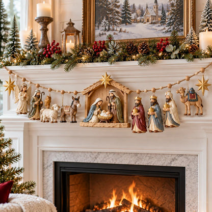 ✝️ 🎄 The Night Hope Was Born – Bethlehem Nativity Christmas Garland
