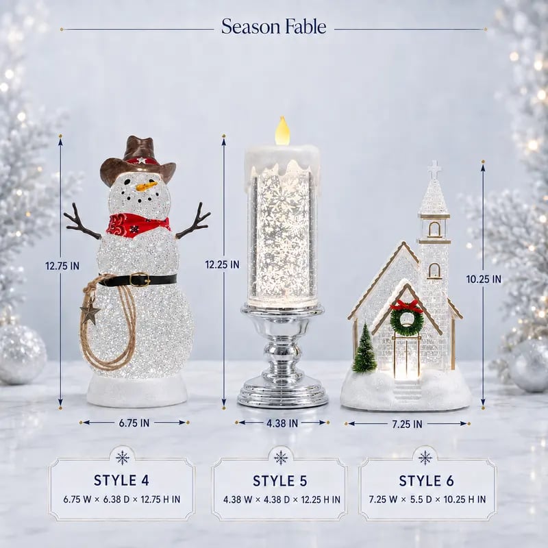 ⛄Illuminated Musical Christmas Snow Globe Lantern