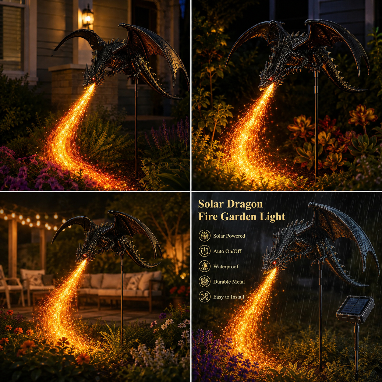 🐉Solar Dragon Fire Garden Light-Your Garden Breathing Fire After Dark