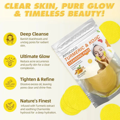 🔥Last Day 49% OFF- Turmeric & Kojic Acid Cleansing Pads