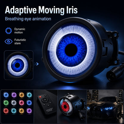 👁️Animated Demon Eye LED Projector Headlight Kit