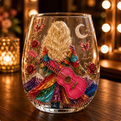 🤠 Queen of Country 1946–2026 3D Glass Collection | 8 Inspired Country Designs with Raised Guitars, Butterflies, Boots, Florals & Vintage Music Details 🎸✨
