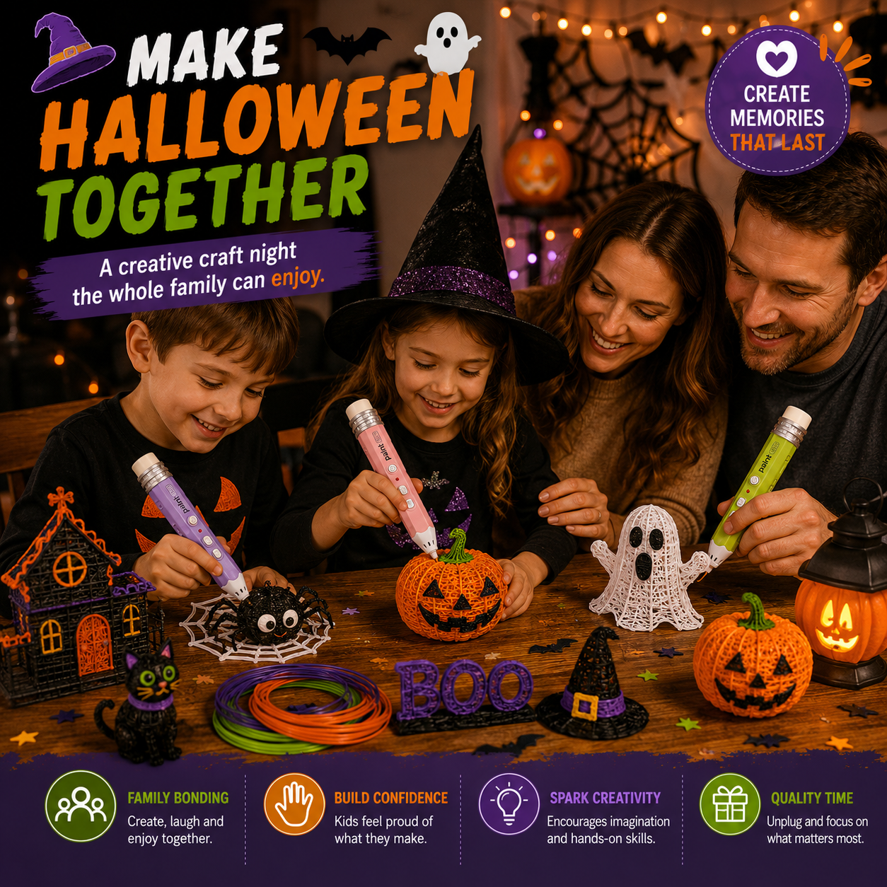 🎃Wireless 3D Drawing Pen-Turning Halloween Ideas Into Something You Can Hold