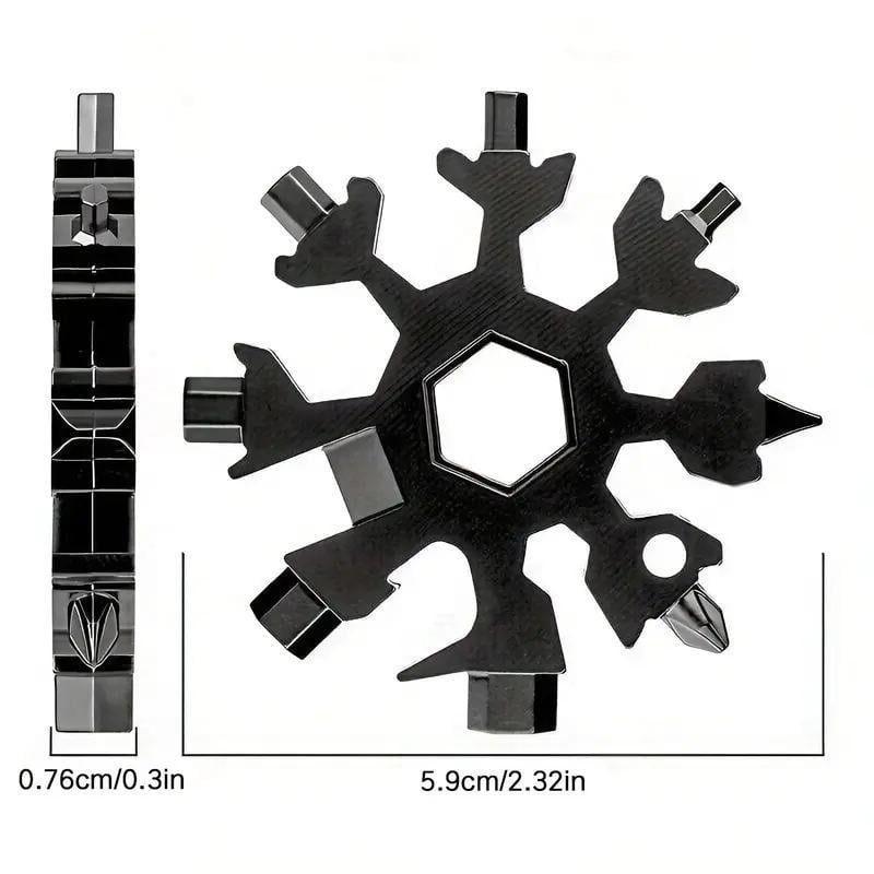 18-in-1 Stainless Steel Snowflake Pocket Multitool