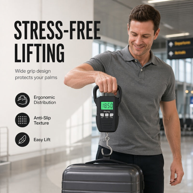 50kg Digital Luggage Scale – Rechargeable Travel Weight Checker ✈️