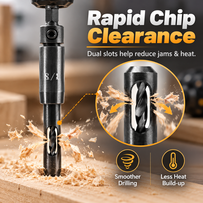 🎯 Self-Centering Hinge Drill Bit Set – 3 Sizes for Hinges & Cabinet Hardware