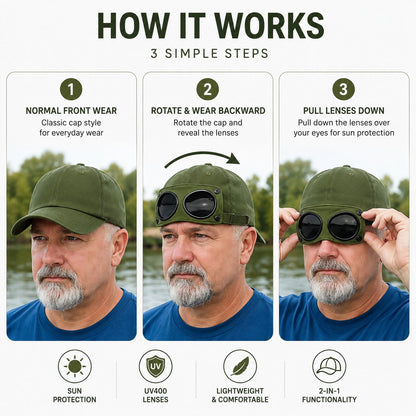 🧢2-in-1 Pilot Baseball Cap