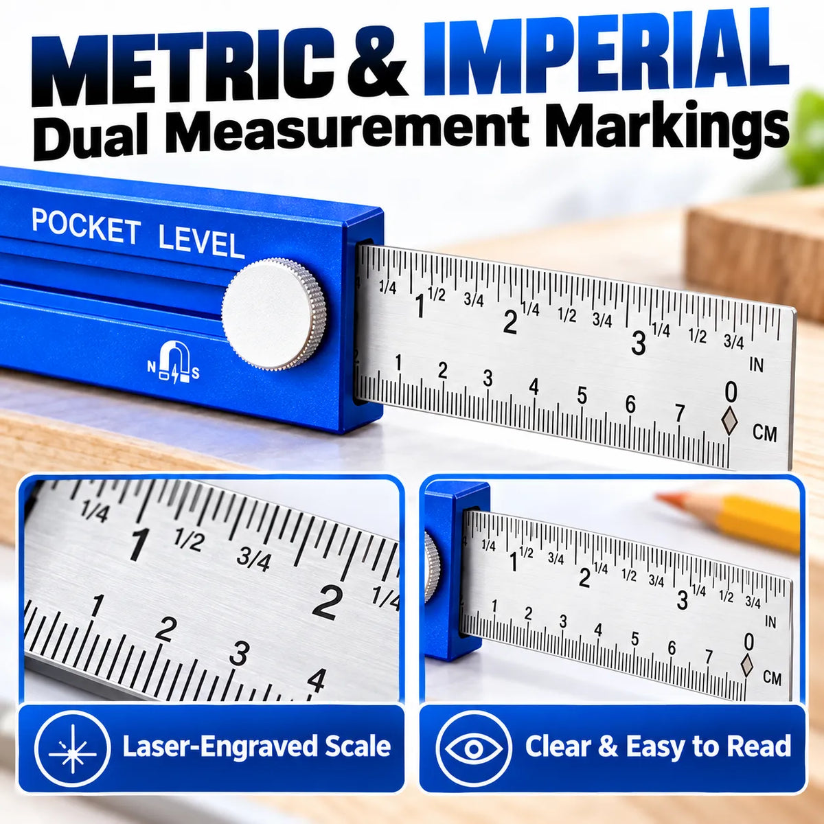 📏Multifunction Measuring Gauge & Level — Measure, Align & Mark with Precision!