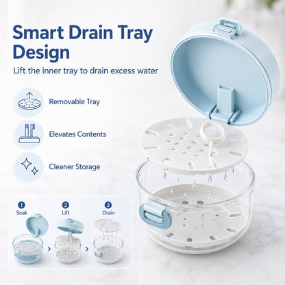 3-in-1 Retainer Case – Soak, Drain & Store