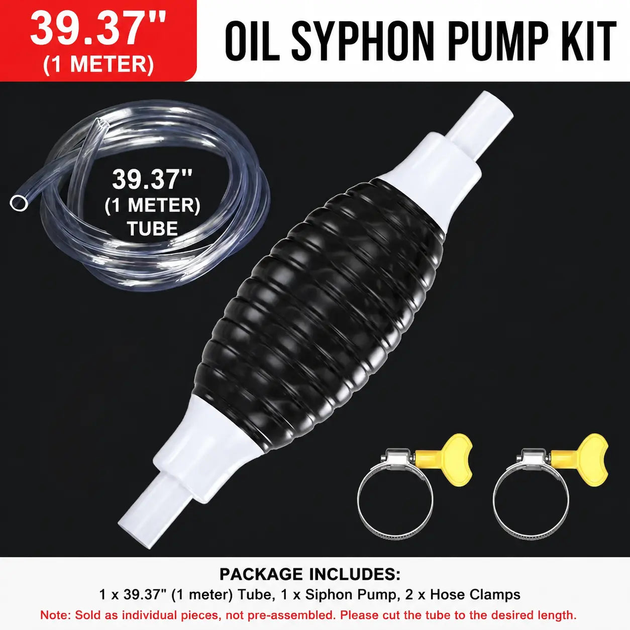 Manual Siphon Pump Kit – Easy Fuel, Water & Oil Transfer