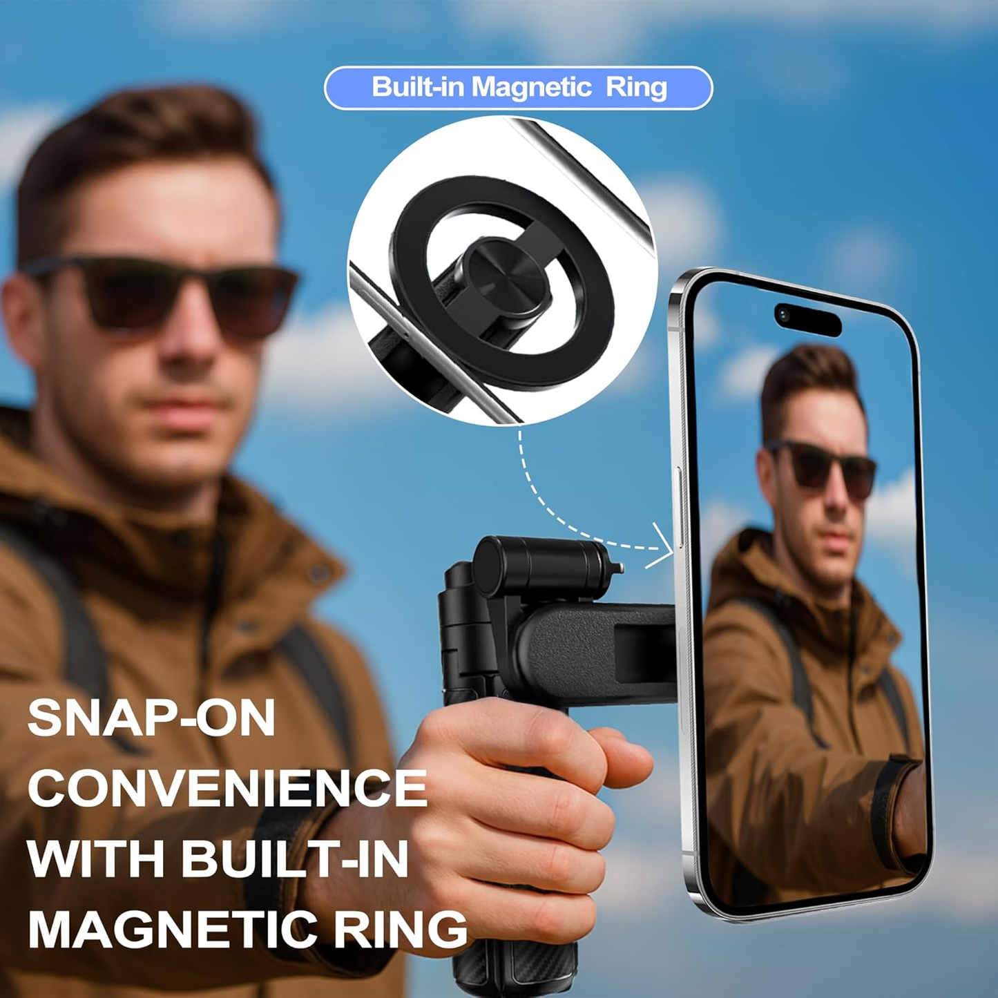 4-in-1 Magnetic Selfie Stick Tripod with Bluetooth Remote