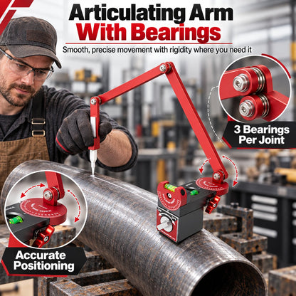 Precision Pipe Locator Tool | 44 Pound Magnetic Base & Talc Marker