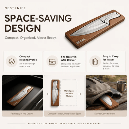 4-Piece Magnetic Kitchen Knife Set | VG10 Japanese Steel & Space-Saving Nesting Design