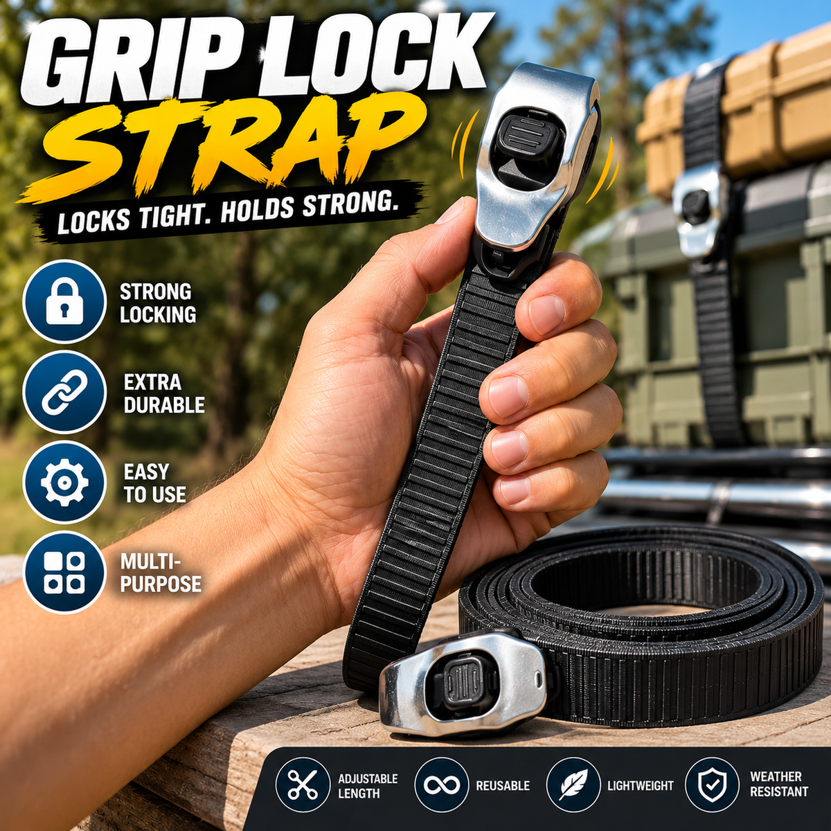 🔒Ultimate Heavy-Duty Grip Lock Strap