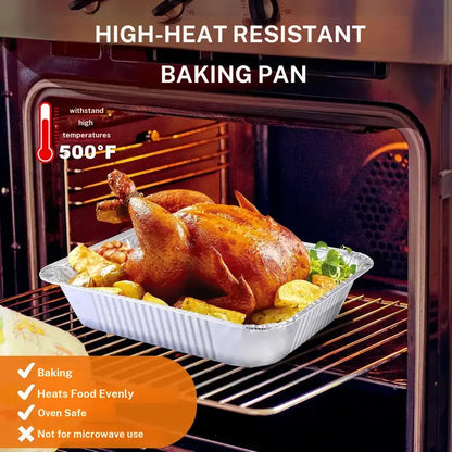 🍽️Aluminum Foil Pans 9x13 Disposable – Half Size Aluminum Foil Heavy Duty deep Steam Table Pan