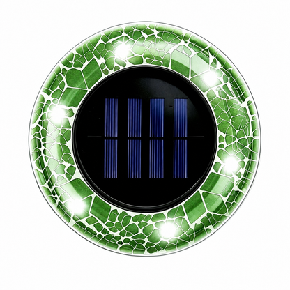 Solar Outdoor Mosaic Disk Pathway LED Lights