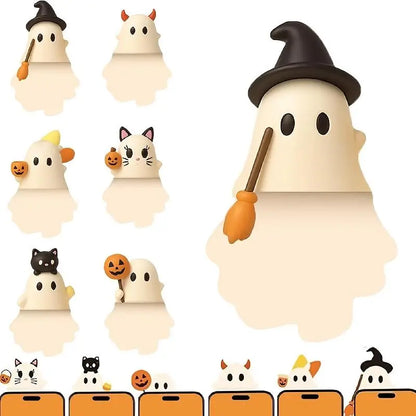 6-Piece Halloween Ghost Phone Buddies – Cute Phone Case Decorations