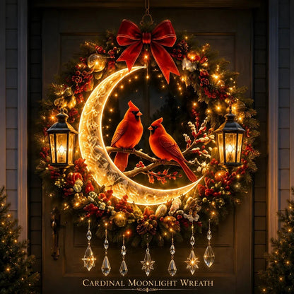 ✨ Christmas Moonlight Wreath Collection – Lighted Holiday Door Decor