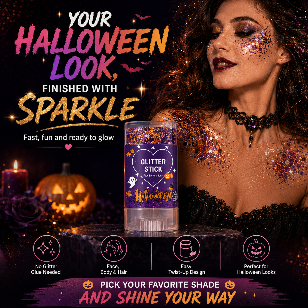 ✨Halloween Glitter Stick-Swipe On Bold Sparkle in Seconds