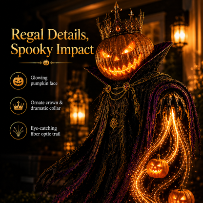 🎃 Solar Pumpkin King Garden Stake – Fiber Optic Halloween Yard Light