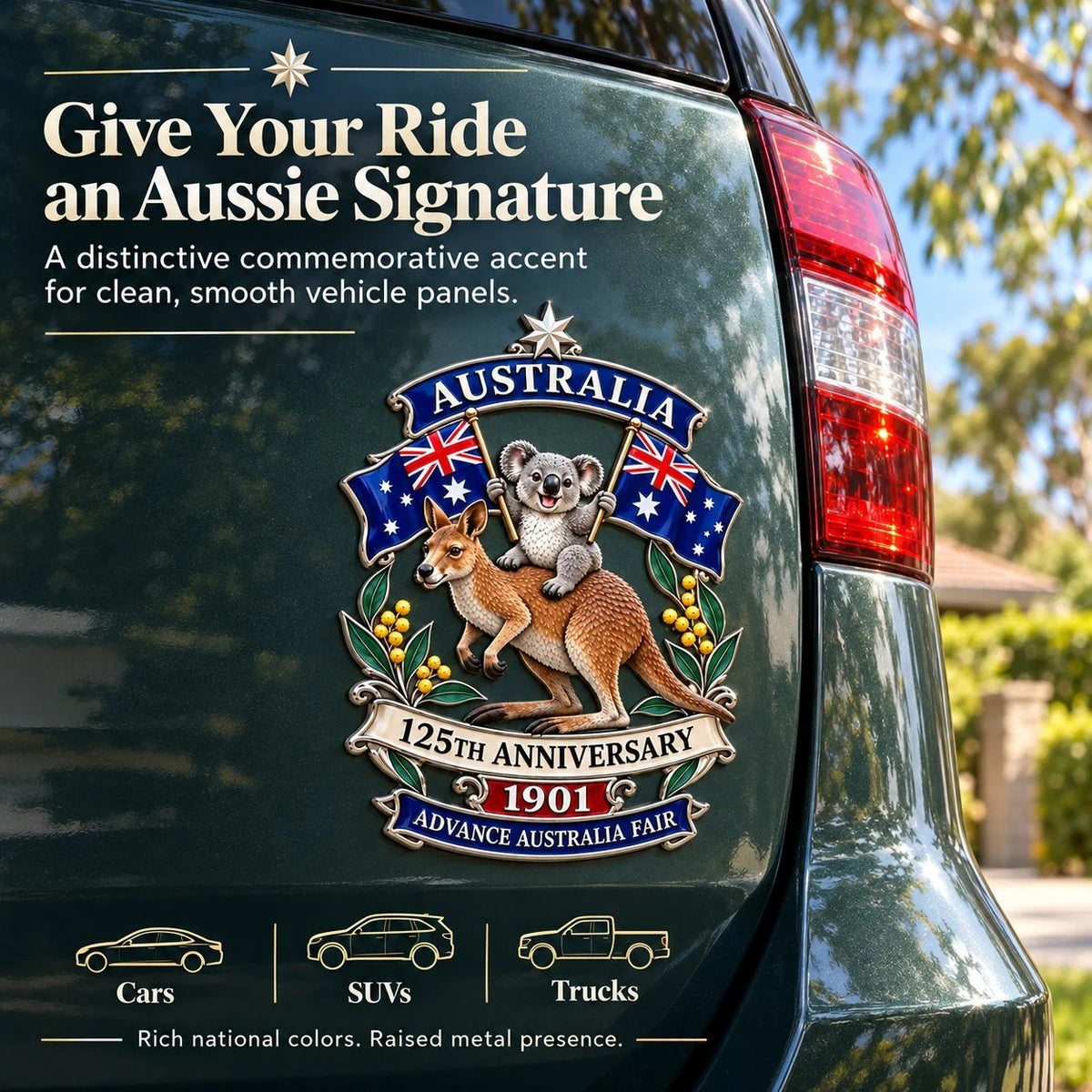 💯🦘Australia 125th Anniversary Commemorative Metal Car Emblem