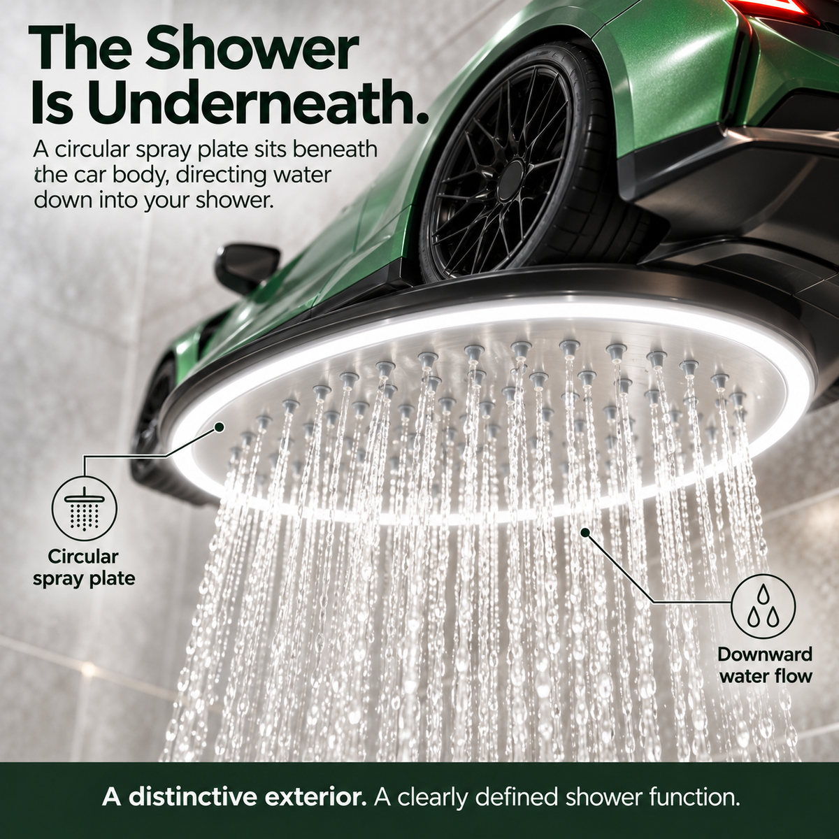 🚗✨ AutoFlow™ Car-Shaped LED Rainfall Shower Head – Luxury Automotive Design & Spa-Style Shower Experience