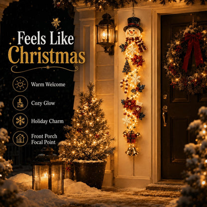 Light-Up Christmas Door Hanger – Warm Holiday Glow for Your Entryway