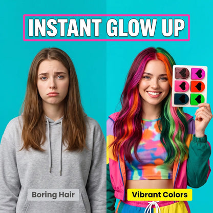🌈Washable Temporary Hair Chalk Set - Portable, Non-toxic Hair Color Powder for Sports Events, Festivals, Cosplay campingessentials