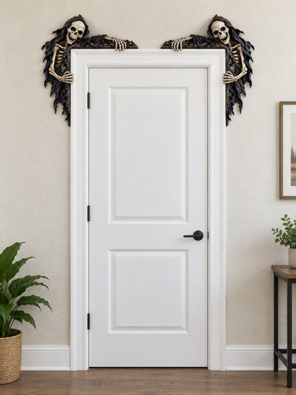 💀 Meet Your New Roommate: No Rent, No Chores, Just Hanging Around Your Doorway – Grim Reaper Corner Decor